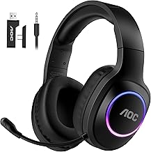 Wireless Gaming Headset with Noise Canceling Mic and RGB