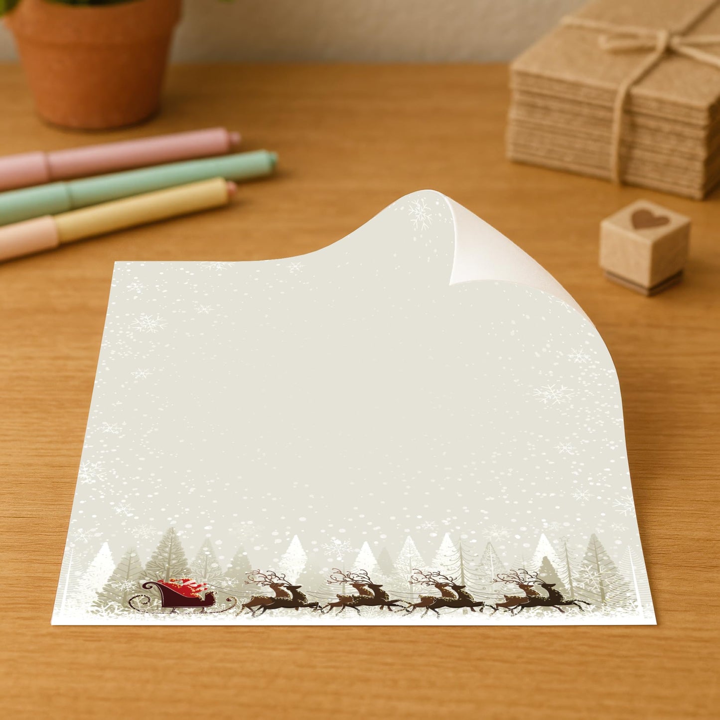 Holiday Reindeer Paper and Envelope Set, 8.5 x 11