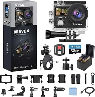 4K Action Camera with 64GB MicroSD and Accessories