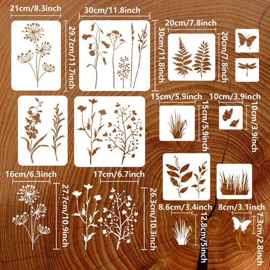 Wildflower Dreams DIY Painting Kit 11 PCS Reusable Stencils