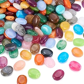 Multi-Color Acrylic Oval Spacer Beads 15x19mm, 340 pcs