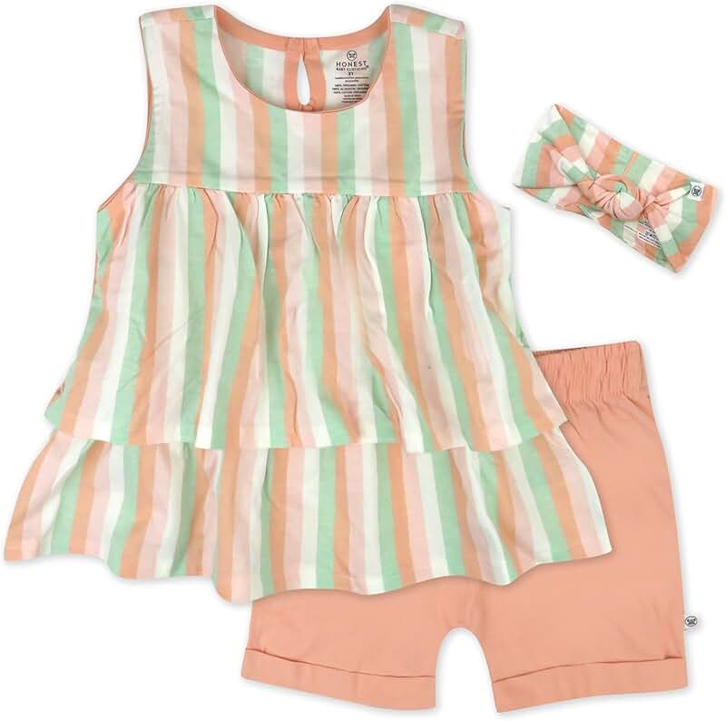 Baby Girl 3-Piece Top, Shorts, and Headband Set