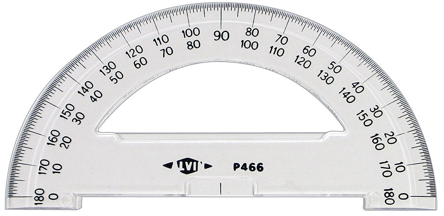 6-inch Clear Plastic Semicircular Protractor