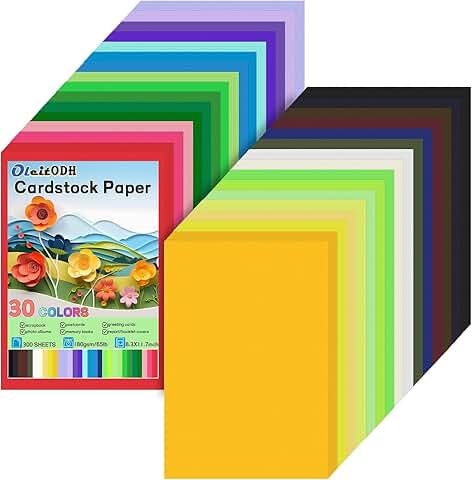 Bulk Colored Cardstock, 300 Sheets, 8.3x11.7 Inches
