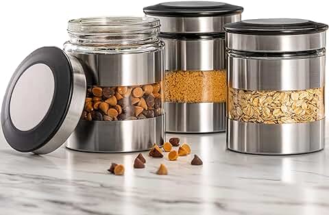 Set of 3 Airtight Food Storage Containers with Window