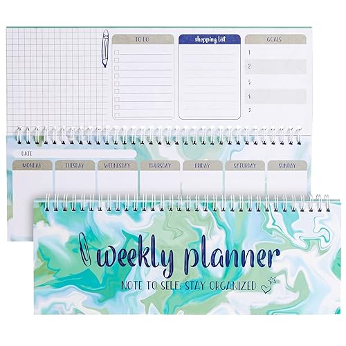 Green Spiral Weekly Planner with 52 Sheets