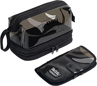 Clear leakproof cosmetic bag with detachable brush pouch