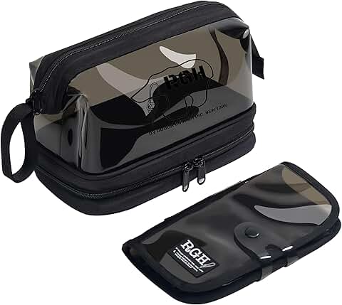 Clear leakproof cosmetic bag with detachable brush pouch