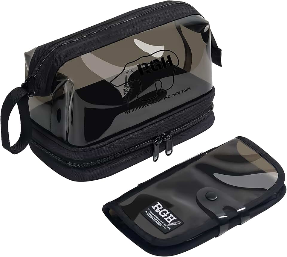 Clear leakproof cosmetic bag with detachable brush pouch