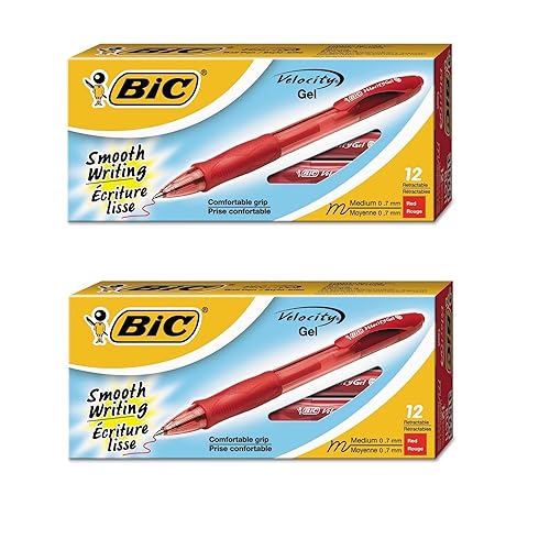 Red Gel Pen, Medium Point, 24 Pack
