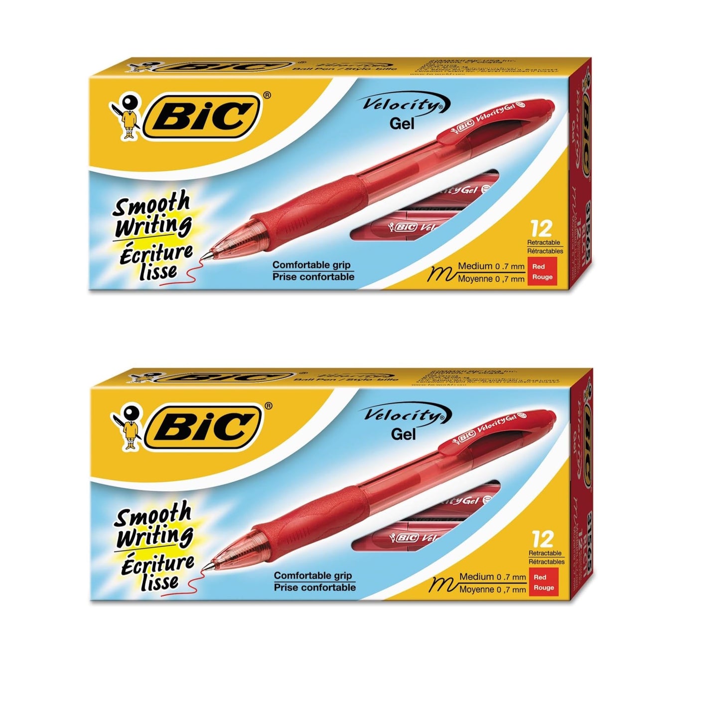 Red Gel Pen, Medium Point, 24 Pack