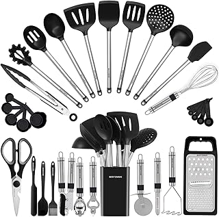 33-Piece Silicone and Steel Kitchen Utensil Set