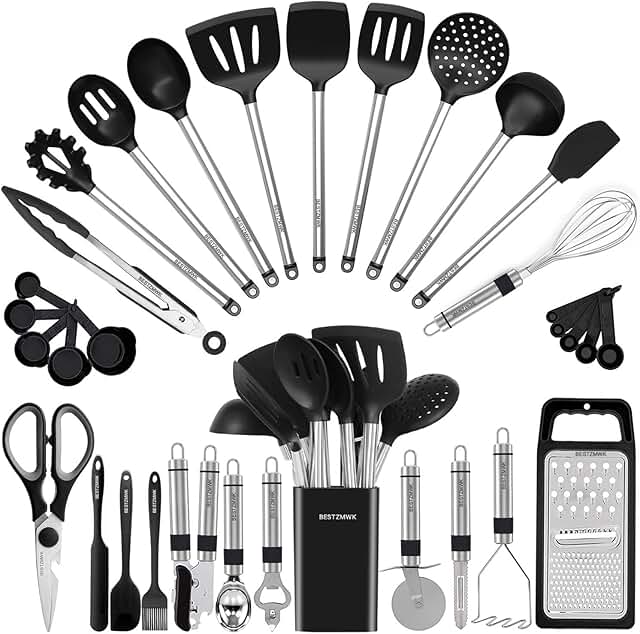 33-Piece Silicone and Steel Kitchen Utensil Set