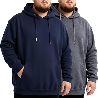 Two men's big and tall fleece hoodies with pockets
