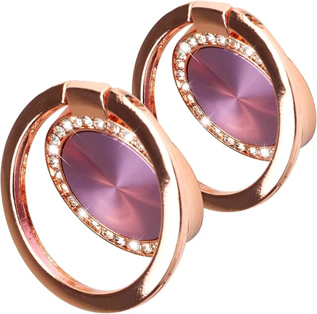 Light purple circular textured phone ring holder with 360° rotation