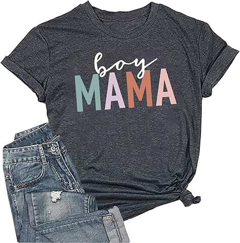 Funny Boy Mama T-Shirt for Women