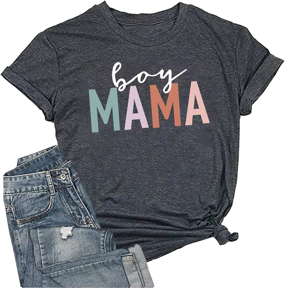 Funny Boy Mama T-Shirt for Women