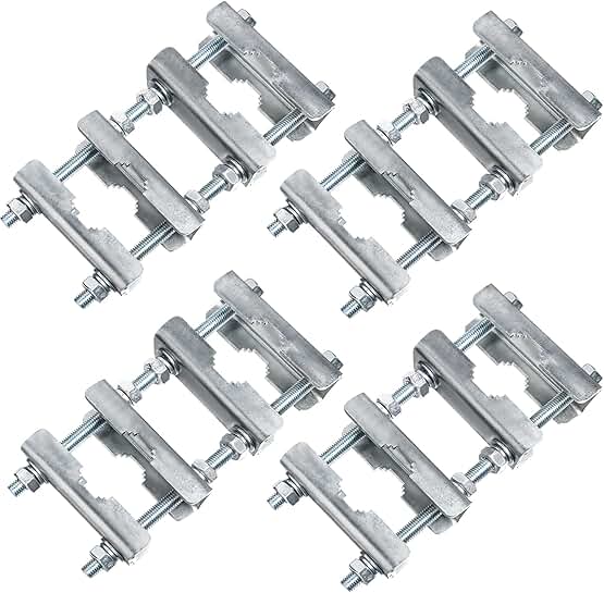 4 Set Mast Clamp Kit for 1"-2.5" Poles, Heavy Duty Mounting Hardware