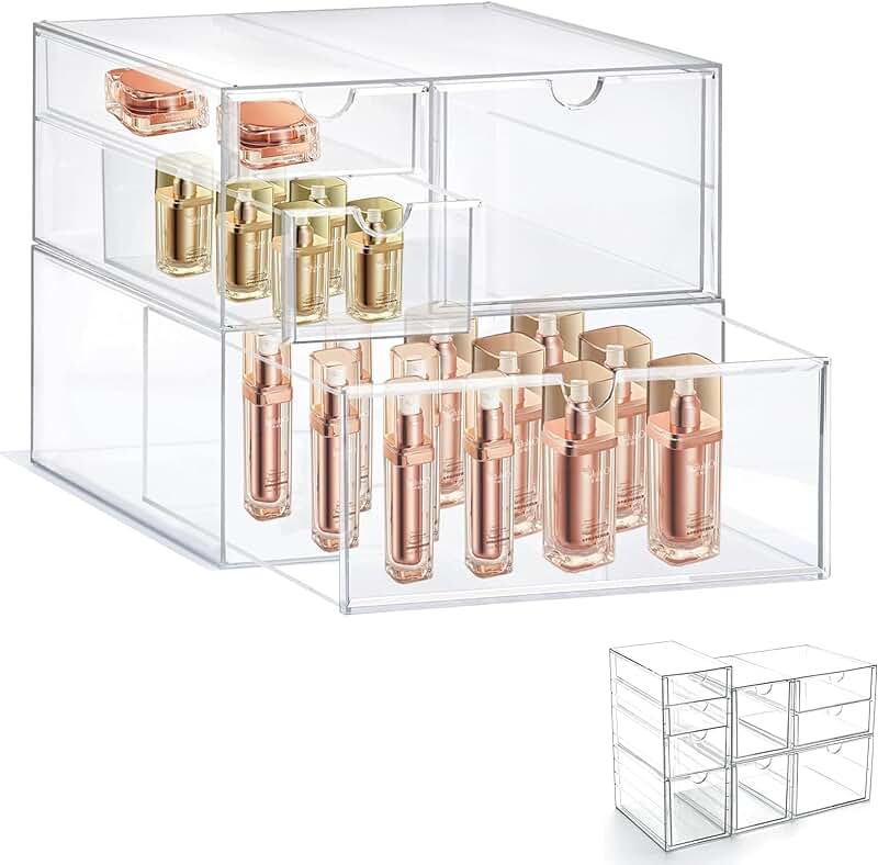 4 and 9 Drawer Acrylic Storage Units