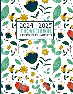 Teacher Lesson Planner 2024-2025 with Floral Cover