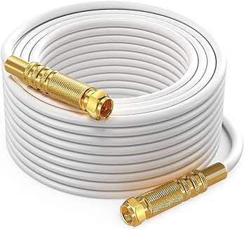 100ft Quad Shield RG6 Coaxial Cable for TV and Internet