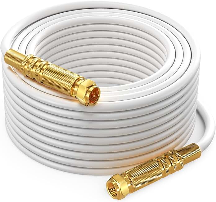 100ft Quad Shield RG6 Coaxial Cable for TV and Internet