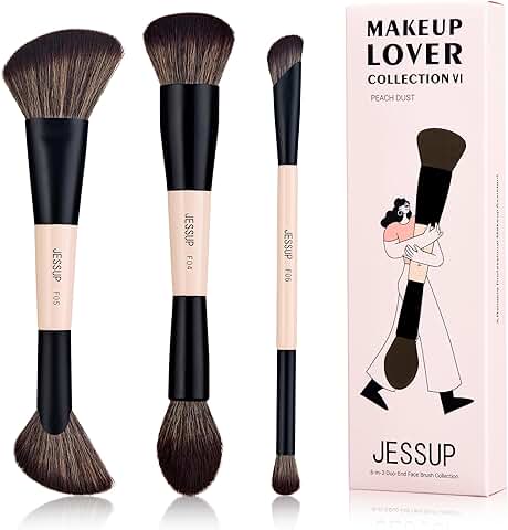 3-Piece Double-Ended Face Makeup Brush Set