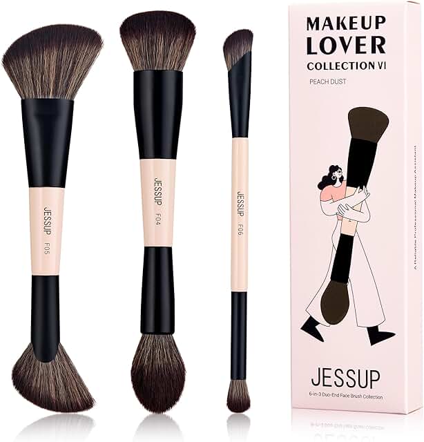 3-Piece Double-Ended Face Makeup Brush Set