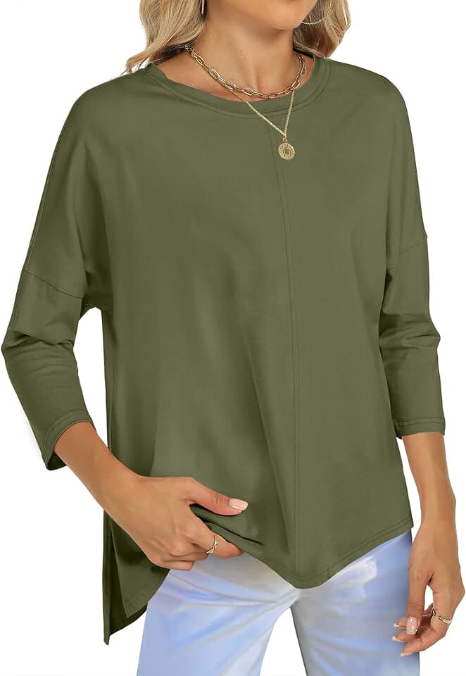 Women's 3/4 Sleeve Loose Fit Tunic Top
