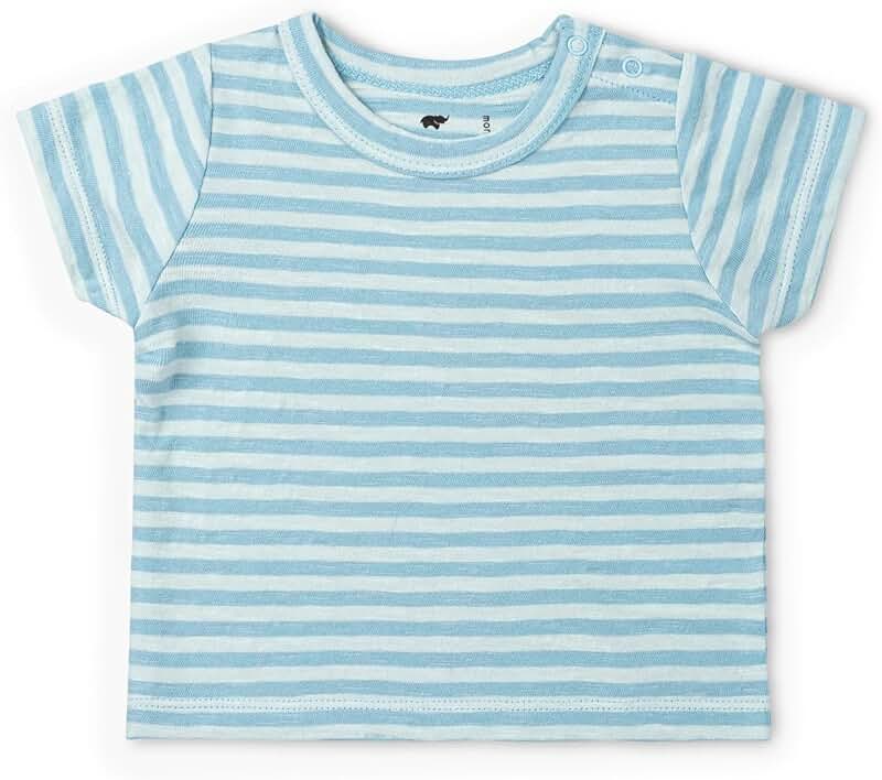 Kids Light Blue Stripe Short Sleeve T-Shirt, Size 8