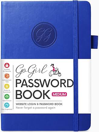 Password Organizer Notebook with Alphabetical Tabs, Royal Blue
