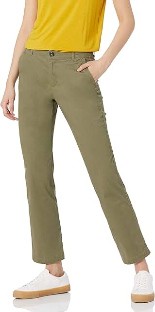 Women's Slim Fit Straight Leg Twill Chino Pant