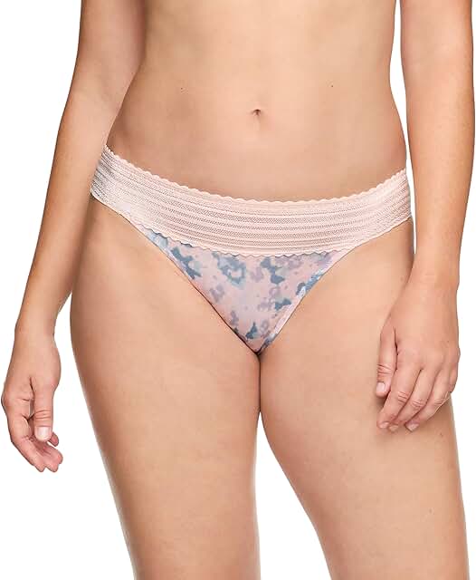 Women's Comfortable No Pinch Microfiber Bikini with Lace Waist