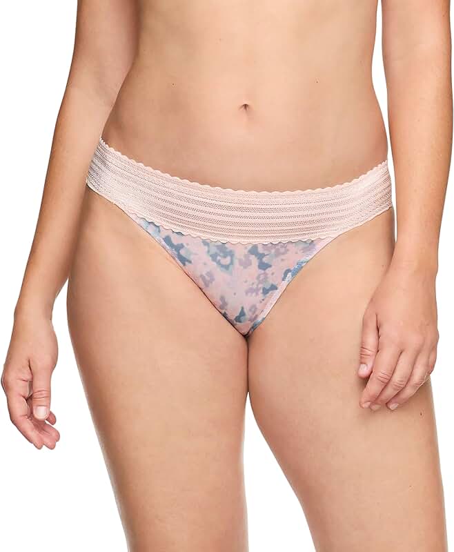 Women's Comfortable No Pinch Microfiber Bikini with Lace Waist