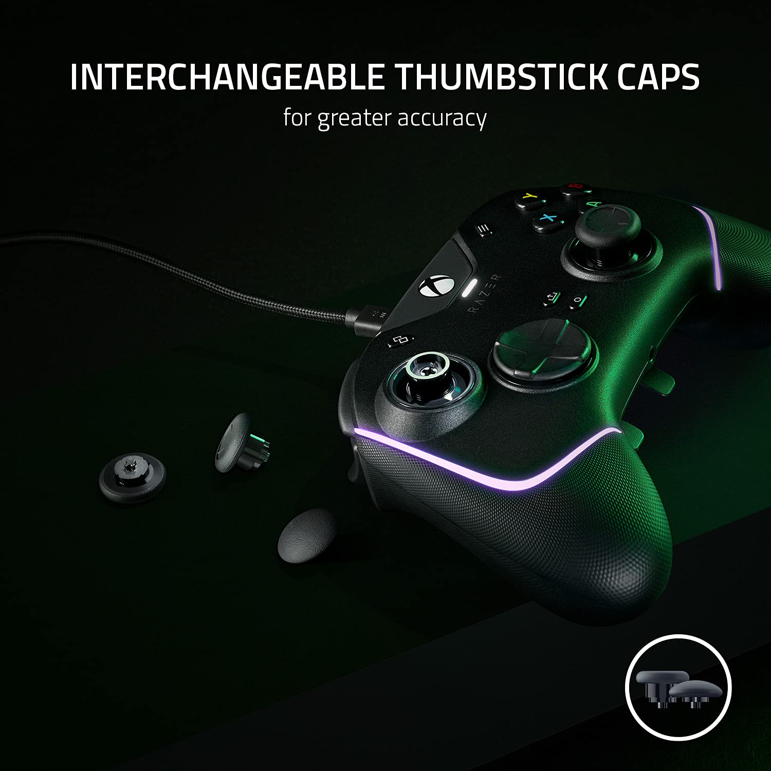 Wolverine V2 Chroma Wired Gaming Pro Controller for Xbox Series X|S, Xbox One, PC: RGB Lighting - Remappable Buttons & Triggers - Mecha-Tactile Buttons & D-Pad - Trigger Stop-Switches - Black