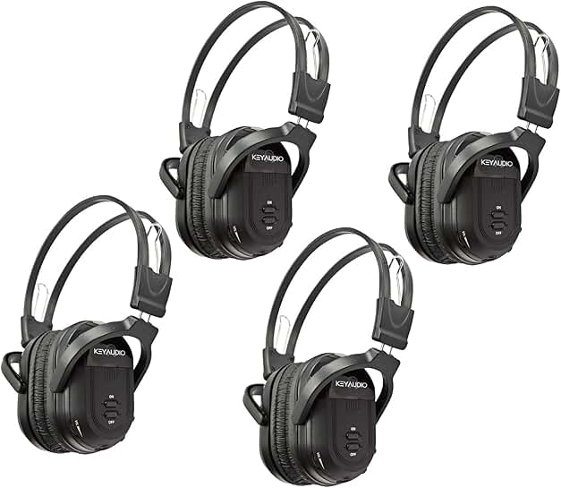 Wireless Infrared Headphones for Car and TV, Set of 4