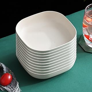 Set of 10 Square Stackable Dinner Plates
