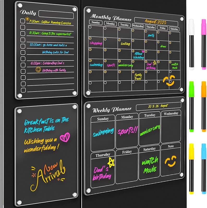 Magnetic Whiteboard Calendar Set with Markers
