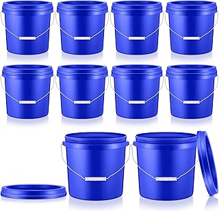 10 Pack 2-Gallon Plastic Buckets with Lids