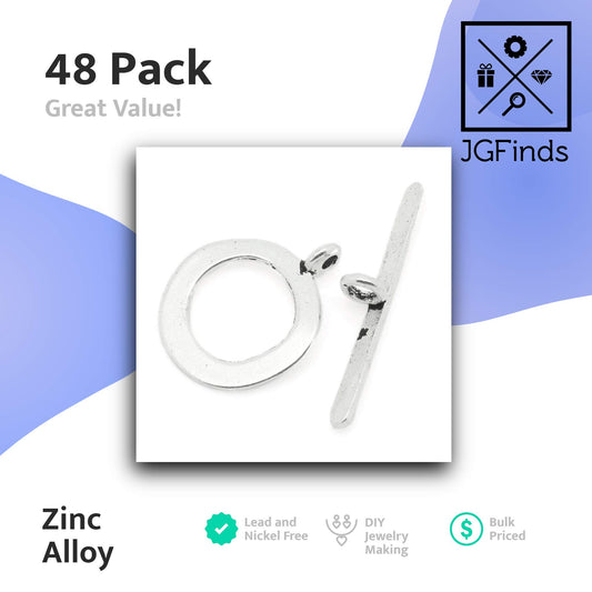 Hammered Circle Jewelry Toggle Clasps for DIY Crafting