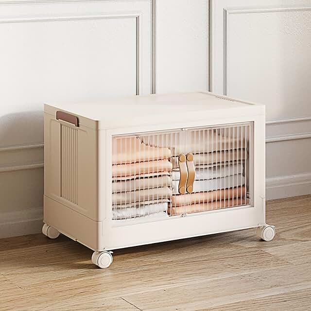 Stackable 21-Gallon Collapsible Storage Bins with Lids