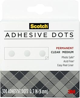Medium Clear Adhesive Dots, 300 Count, 12 Pack