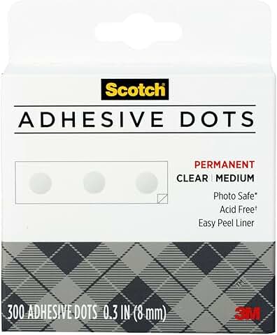 Medium Clear Adhesive Dots, 300 Count, 12 Pack