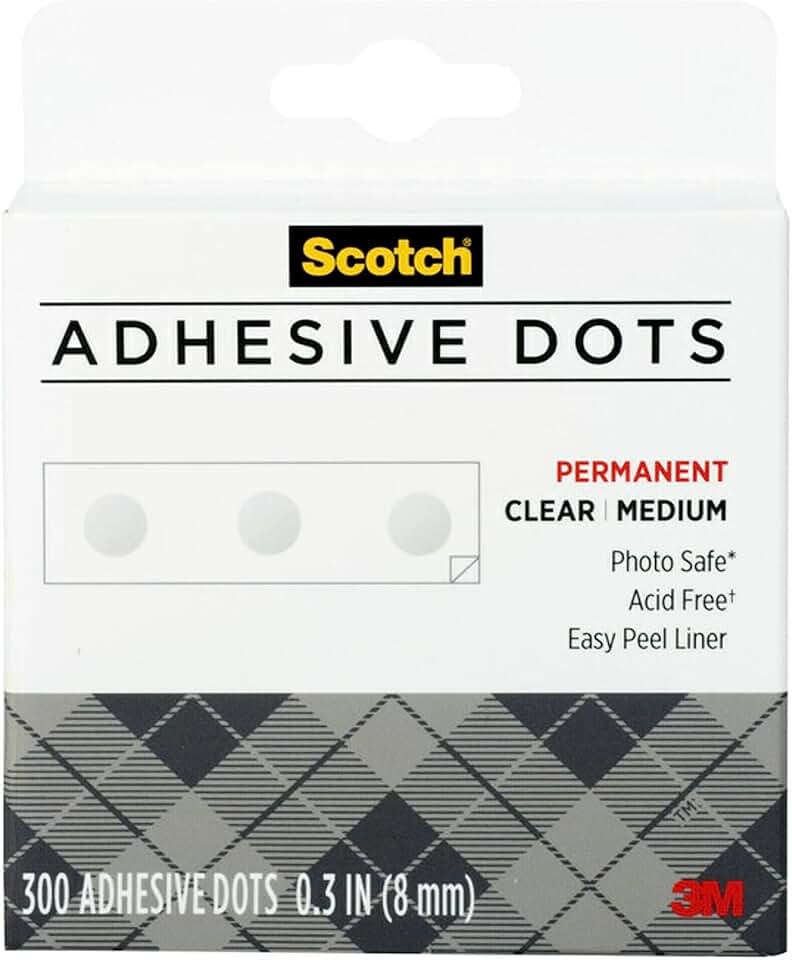 Medium Clear Adhesive Dots, 300 Count, 12 Pack