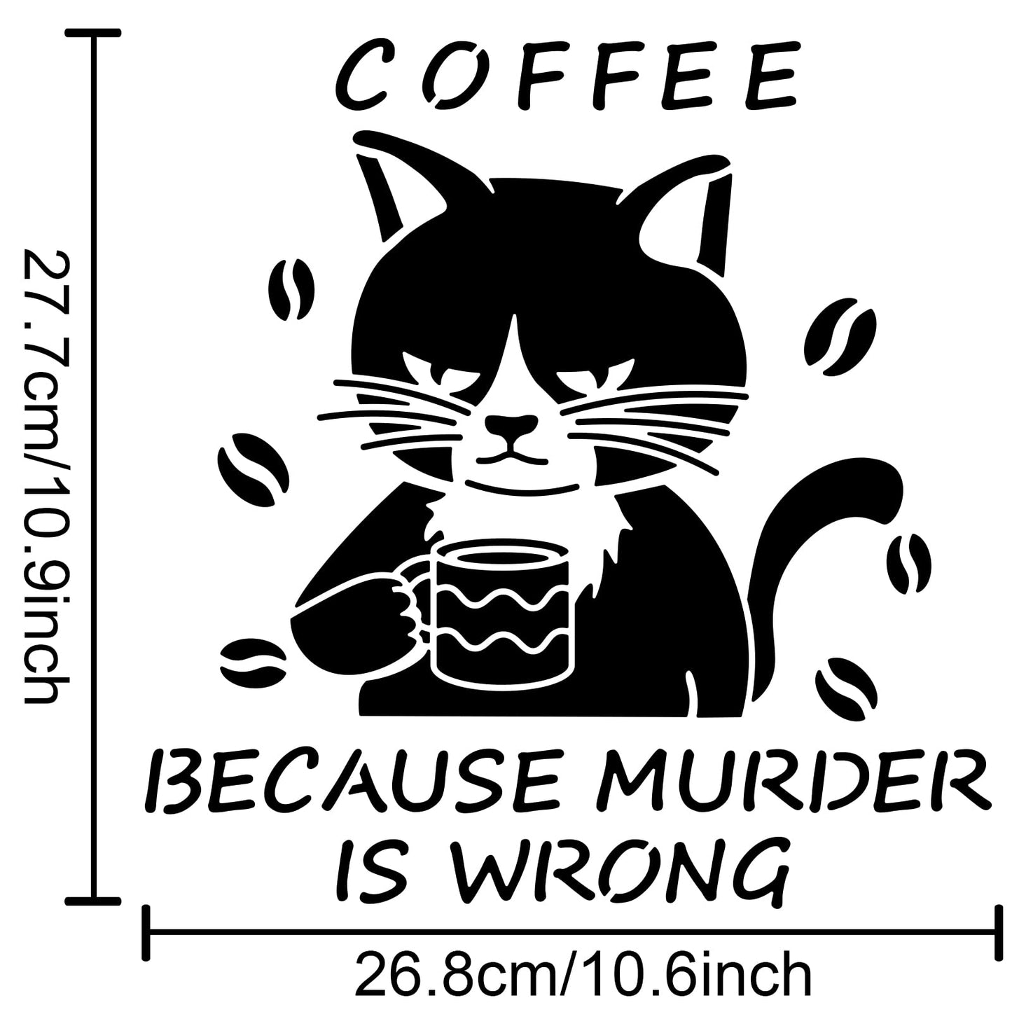 Cat Coffee Wall Art Template 11.8x11.8in