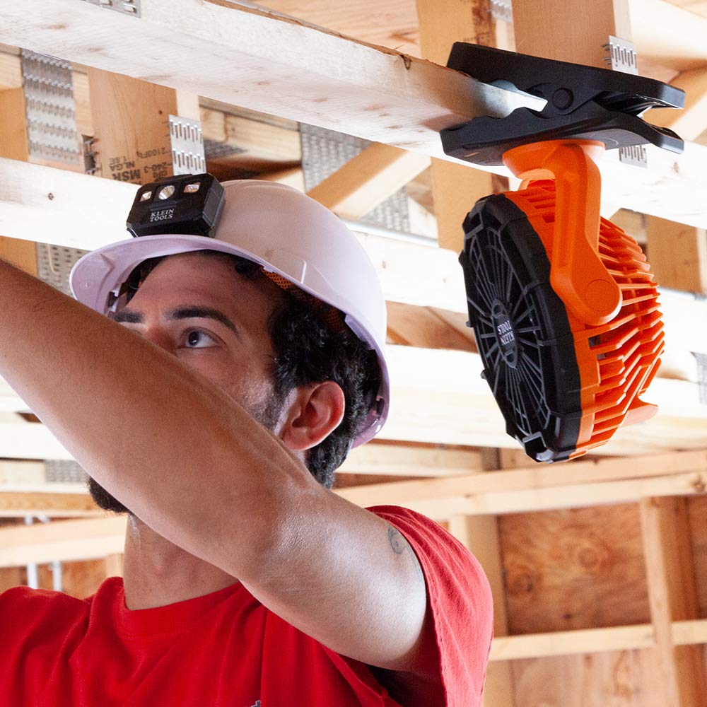 PJSFM1 Cordless Rechargeable Fan with USB-C Charging Cord and Multiple Mounting Options Perfect for the Jobsite