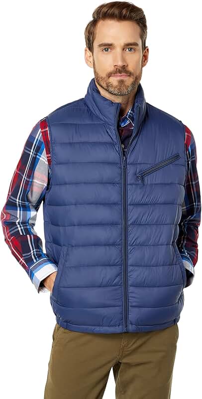 Men's Quilted Puffer Vest with Chest Pocket