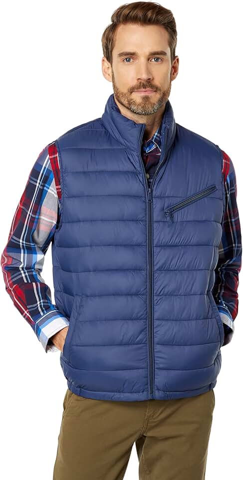 Men's Quilted Puffer Vest with Chest Pocket