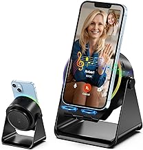 Wireless induction speaker with phone stand and RGB light