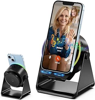 Wireless induction speaker with phone stand and RGB light